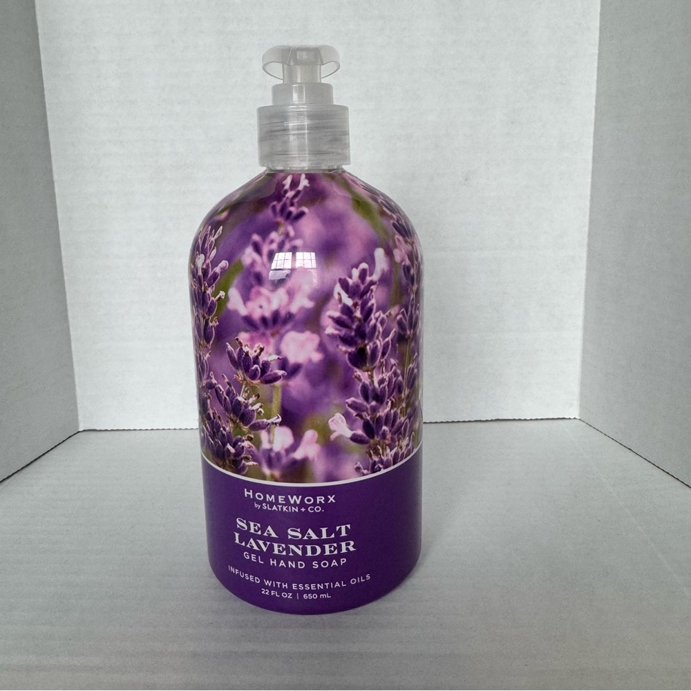 New Homeworx by Slatkin + Co. Sea Salt Lavender Gel Hand Soap 22 oz Paraben Free - Picture 2 of 7